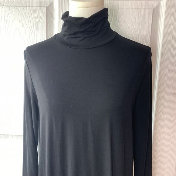 Eileen Fisher Black Tencel Turtleneck Dress Tunic Women’s SP Long Sleeve - Picture 3 of 8